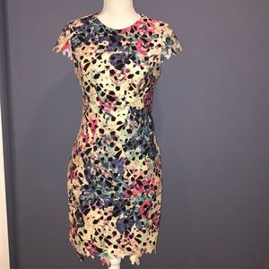 Nicole Miller Floral Lace Cocktail Dress